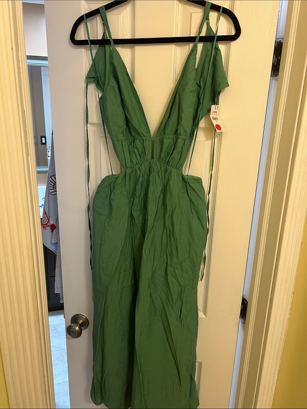 Express Green Deep V-Neck Women's Dress